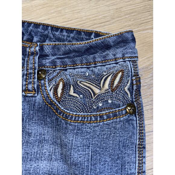 OTB Jeans Blue Jeans Women’s Size 9 Embellished Pockets Straight Denim - Picture 4 of 12